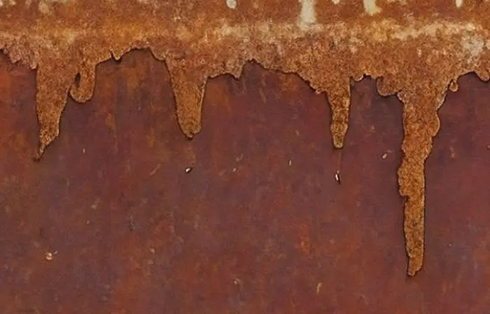 Aged Metal Panel with Rust on the Side Photo image